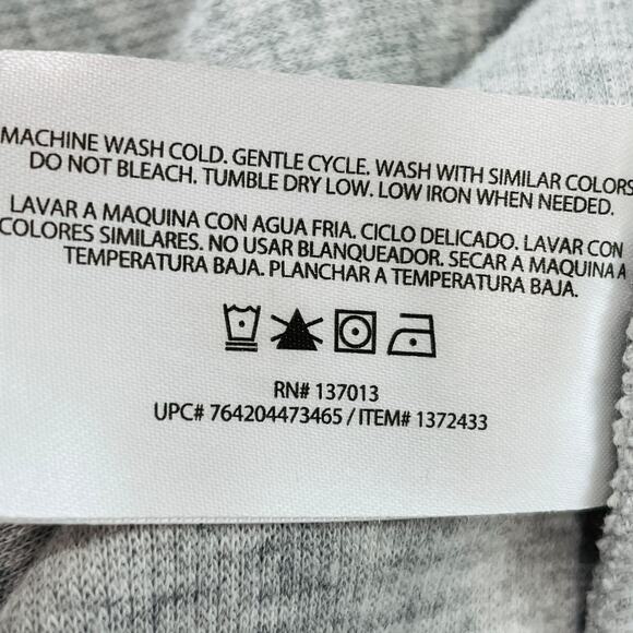 ORVIS Gray Heather Knit Pullover 1/4 Zip Contrast Red Floral Trim Top M - Picture 11 of 11